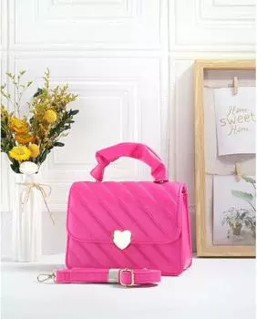 Сумка через плечо со стеганым узором в форме сердца/сумка для переноски JFY, розовый