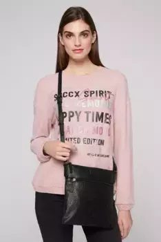 Сумка через плечо SOCCX с плавно регулируемым плечевым ремнем, черный