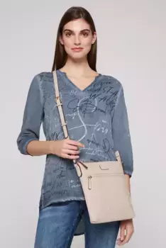 Сумка через плечо SOCCX с плавно регулируемым плечевым ремнем, бежевый