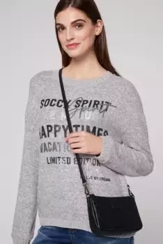 Сумка через плечо SOCCX со съемным ремнем через плечо, черный