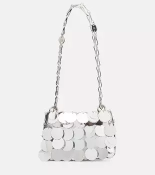 Сумка через плечо sparkle nano с пайетками Rabanne, серебряный