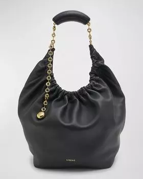 Сумка через плечо Squeeze среднего размера из кожи напа Loewe, цвет Black