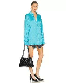 Сумка через плечо среднего размера с цепочкой Crush Balenciaga, черный