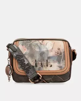 Сумка через плечо среднего размера с разноцветным фантазийным принтом и клапаном Anekke, мультиколор