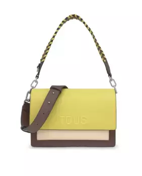 Сумка через плечо среднего размера с застежкой-кнопкой и клапаном Tous, зеленый