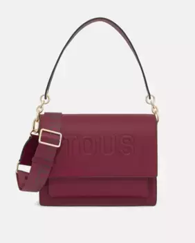Сумка через плечо среднего размера с застежкой-кнопкой и клапаном Tous, гранатовый