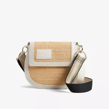 Сумка через плечо Staceli из рафии с тисненым логотипом Ted Baker, белый