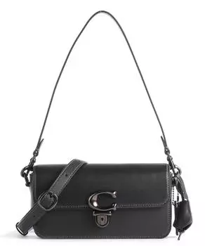 Сумка через плечо Studio из мелкозернистой кожи Coach, черный
