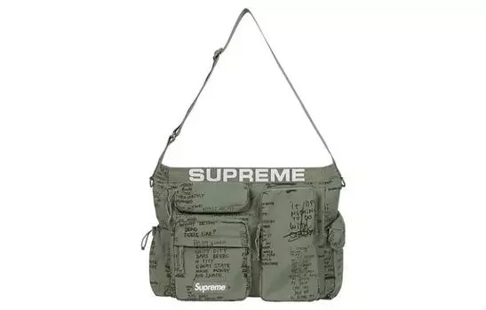 Сумка Supreme с внешними карманами, зеленый