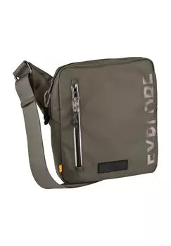 Сумка через плечо, светоотражатели, нашивка с логотипом, мужская camel active, хаки