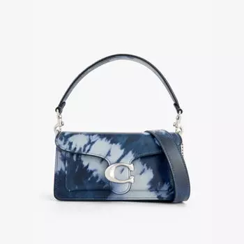 Сумка через плечо Tabby 20 из кожи с эффектом тай-дай Coach, синий