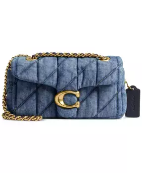 Сумка через плечо Tabby 20 в стеганом дениме COACH, синий