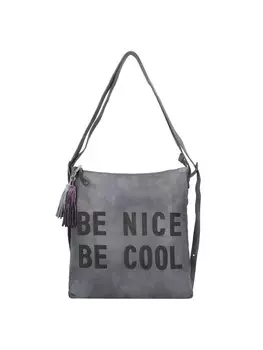 Сумка через плечо TASCHENDIEB Leder 33 cm, серый