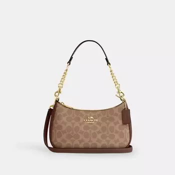Сумка через плечо Teri COACH, золотой/желтовато-коричневый/коричневый