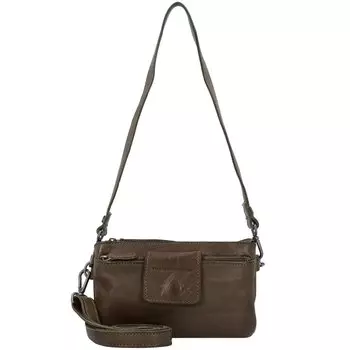 Сумка через плечо The Chesterfield Brand Washed Umhngetasche Leder 20 см, цвет olive green