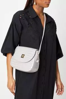 Сумка через плечо Tiffany Croc Dorothy Perkins, серый