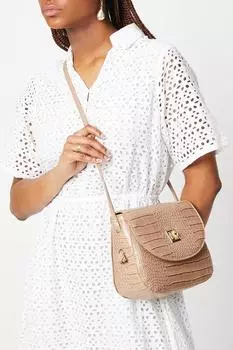 Сумка через плечо Tiffany Croc Dorothy Perkins, бежевый