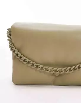 Сумка через плечо Topshop Chia с мягкой цепочкой и съемной цепочкой цвета хаки