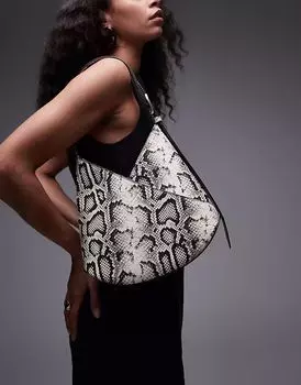 Сумка через плечо Topshop Sascha V со змеиным принтом