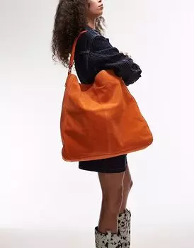 Сумка через плечо Topshop Sienna из натуральной кожи оранжевого цвета