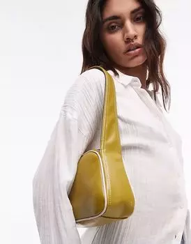 Сумка через плечо Topshop Stacy зеленого цвета с белой окантовкой