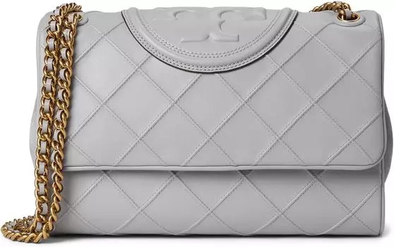 Сумка через плечо Tory Burch Fleming Soft Convertible Shoulder Bag, цвет Bay Gray