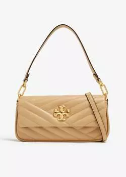 Сумка через плечо Tory Burch Kira Chevron Small Flap, бежевый