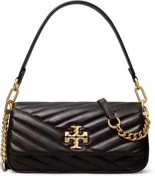 Сумка через плечо Tory Burch Kira Chevron Small Flap Shoulder Bag, черный