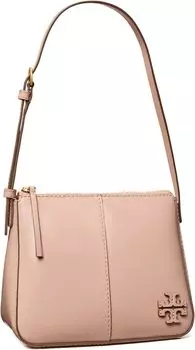 Сумка через плечо Tory Burch McGraw Spazzolato Boxy Shoulder Bag, цвет Devon Sand