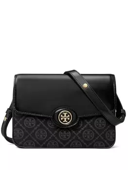 Сумка через плечо Tory Burch Robinson T Monogram, черный