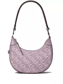 Сумка через плечо Tory Burch T Monogram Fil Coupe Crescent, фиолетовый