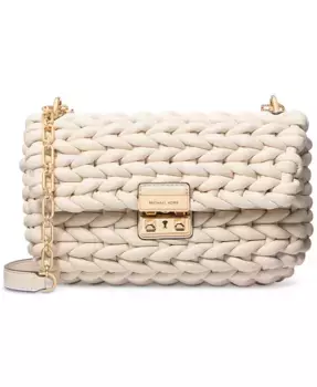 Сумка через плечо Tribeca Small Convertible с цепочкой Michael Kors, коричневый/бежевый