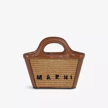 Сумка через плечо tropicalia из микро-рафии и кожи Marni, цвет raw sienna