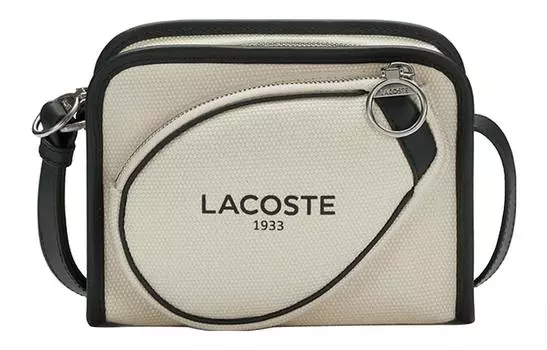 Сумка через плечо унисекс LACOSTE, Milky white/emerald green