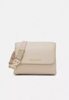 Сумка женская через плечо Valentino с декорированным ремнем, экрю