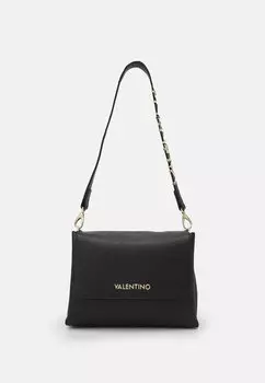 Сумка через плечо Valentino с клапаном и декоративным ремешком, черный
