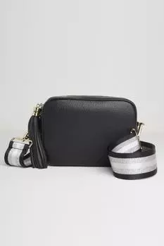 Сумка через плечо Verona с кисточками и блестящим ремешком Betsy & Floss, черный