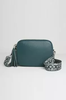 Сумка через плечо Verona с кисточками и ремешком со змеиным принтом Betsy & Floss, зеленый