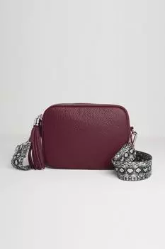 Сумка через плечо 'Verona' с кисточкой и ремешком со змеиным принтом Betsy & Floss, красный