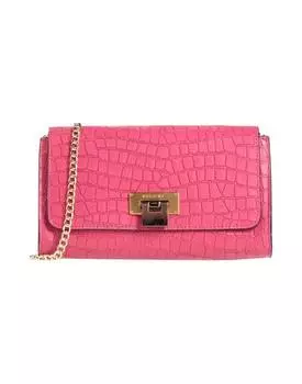 Сумка через плечо VISONE из фактурной кожи на цепочке, фуксия