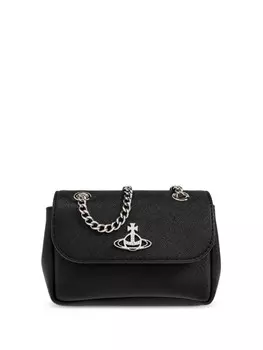 Сумка через плечо Vivienne Westwood с металлической пластиной Orb, черный