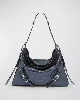 Сумка через плечо Voyou среднего размера из кожи металлик Givenchy, цвет Navy