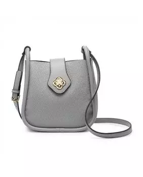Сумка через плечо в форме цветка с клапаном на поворотной застежке JFY, серый