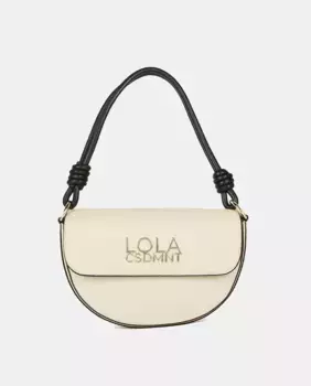 Сумка через плечо в форме полумесяца Двухцветный эффект кожи Lola Casademunt, цвет Crudo