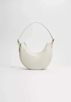 Сумка через плечо в форме полумесяца Stradivarius, экрю