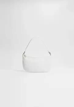 Сумка через плечо в форме полумесяца Stradivarius, белый