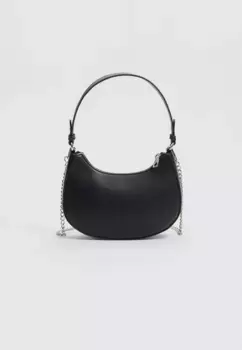 Сумка через плечо в форме полумесяца Stradivarius, черный