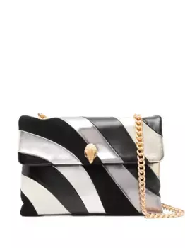 Сумка через плечо в полоску с логотипом Kurt Geiger London, черный