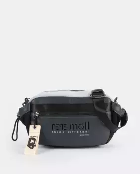 Сумка через плечо в сочетании с неопреном, по бокам с декоративными карманами, передним внешним карманом на молнии и небольшим задним карманом Pepe Moll, синий