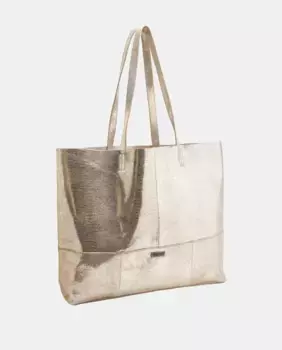 Сумка через плечо в стиле шоппер черного металлического цвета Pieces, розовый